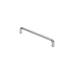 2x Round D Bar Cabinet Pull Handle 138 x 10mm 128mm Fixing Centres Chrome