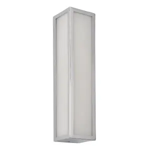 Nayland Chrome with Frosted Glass Contemporary 2 Light Bathroom Wall Light