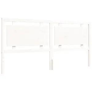 Berkfield Bed Frame with Headboard White Super King Size Solid Wood