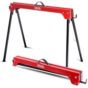 Excel Steel Sawhorse Heavy Duty Twin Pack 500kg Capacity