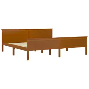 Berkfield Bed Frame Honey Brown Solid Wood Pine 200x200 cm