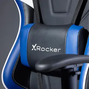 X Rocker Adjustable Ergonomic Faux Leather Swiveling PC & Racing Game Chair Blue