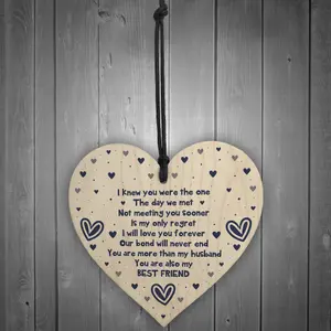 Valentines Day Gift Or Anniversary Gift For Husband Wooden Heart Love Sign Best Friend Gift