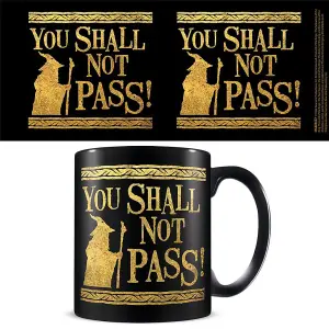 The Lord Of The Rings You Shall Not P Mug Black/Gold (12cm x 10.5cm x 8.7cm)