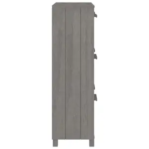 Berkfield Shoe Cabinet Light Grey 59.5x35x117 cm Solid Wood Pine