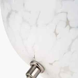 Speckled White Glass Spherical Table Lamp