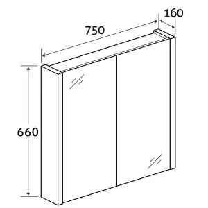 Walter 750mm Double Mirrored Cabinet - Light Sawn Oak