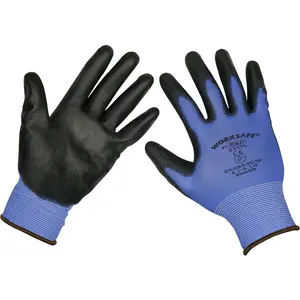 PAIR - LARGE Lightweight Precision Grip Gloves - Elasticated Wrist - Work Glove