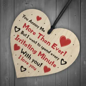 Red Ocean Funny Valentines Gift For Boyfriend Rude Gifts For Him Novelty Wooden Heart Sign Gift For Husband