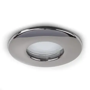 ValueLights Downlight Fire Rated IP65 Black Chrome Ceiling Light Fitting Single Pack