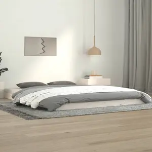 Bed Frame Solid Wood White / 150 x 200cm