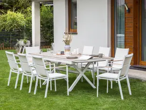 Garden Table Engineered Wood White FANES