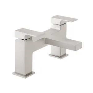 ENKI Athena Brushed Nickel Contemporary Solid Brass Bath Mixer Tap Filler BT0213