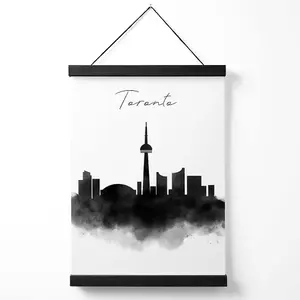 Toronto Watercolour Skyline City Medium Poster with Black Hanger