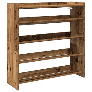 Berkfield Shoe Rack Old Wood 80x25x81 cm Engineered Wood