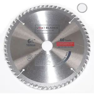 Circular Saw Blade 160mm x 20mm  TCT 60 Tungsten Carbide Teeth by Ufixt