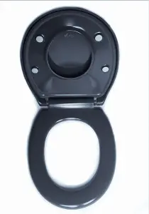 RTS Anthracite Family Toilet Seat Top Fix Slow Close Quick Release