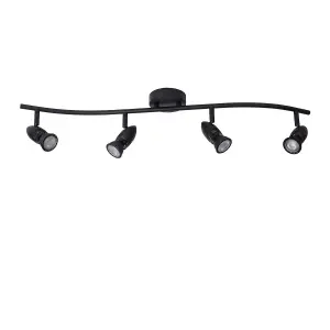 Lucide Caro Modern Ceiling Spotlight Bar - 4xGU10 - Black