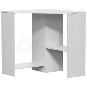 Vida Designs Hetton White 2 Shelf Corner Computer Desk With Shelves