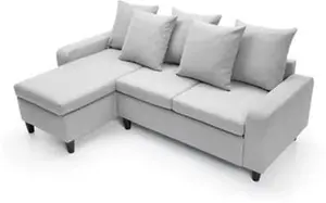 Napoli Reversible Corner Sofa In Light Grey