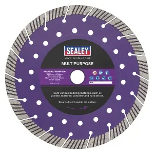 Sealey Cutting Disc Multipurpose Dry & Wet 230mm Granite Concrete Brick WDMP230