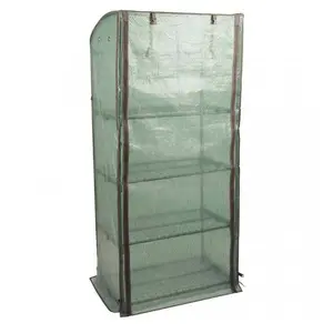 Gro-Zone Mini Greenhouse with 4 Shelves - Germinate Seeds, Propagate Plants & Grow Exotic Fruit & Veg - H170 x W80 x D50cm