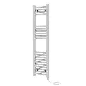 Rinse Bathrooms 600W Electric Heated Warming Towel Rail Bathroom Radiator Chrome - 1200x300mm