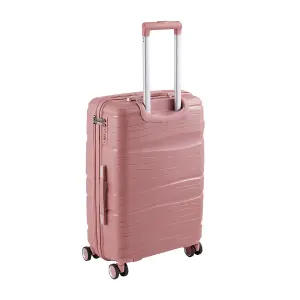 4PCS Lockable PP Travel Suitcase Set in Rose Gold