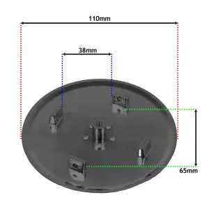 SPARES2GO 110mm Luxury Plug Cover for Shower Trap with 90mm Tray (Matt Black)