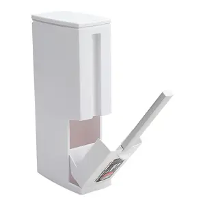 Plastic Bathroom Bin and Toilet Brush Set 3 L Bathroom Trash Can with Brush Holder and Brush