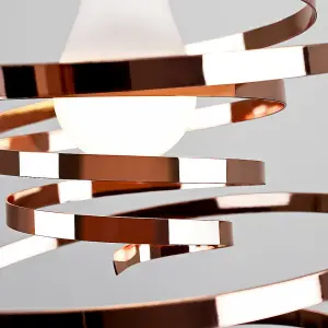 ValueLights Bensson Pair of Bensson Copper Metal Double Ribbon Spiral Swirl Ceiling Light Shades