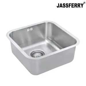 JASSFERRY Undermount Stainless Steel Kitchen Sink Single Bowl, 450 x 450 mm