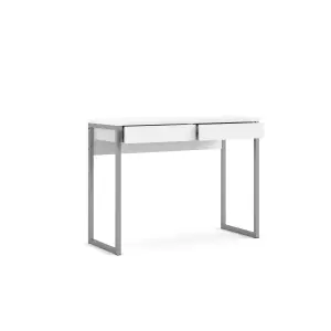 Tvilum Mali Gloss white 2 drawer Desk (H)765mm (W)1016mm (D)400mm