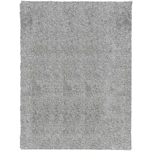 Shaggy Rug PAMPLONA High Pile Modern Grey 300x400 cm