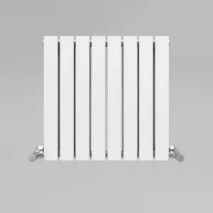 White Flat Tube 600x608mm Horizontal Double Panel Heated Towel Radiator