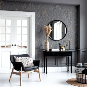 Arthouse Dark Mineral Grey Wallpaper