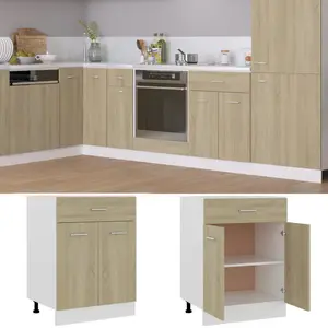 Berita Drawer Bottom Cabinet 60x46x81,5 cm Engineered Wood Sonoma Oak