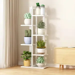 Outdoor 6-Tier Garden Wood Plant Stand 125cm H