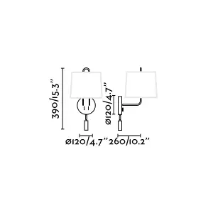 Luminosa Montreal Reading Light Wall Light Chrome, E27, 2700K