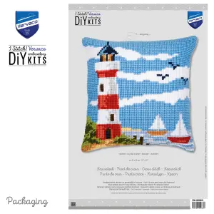 CUSHION LIGHTHOUSE - Cross Stitch Kit: Cushion: Lighthouse Scene - Vervaco