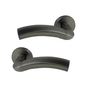 UAP Bathroom Door Handle - Pair - Lever on Rose - Jade - Bathroom Pack - Complete Set - Black