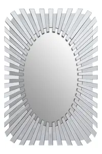 Interiors by Premier Jade Silver Sunburst Wall Mirror