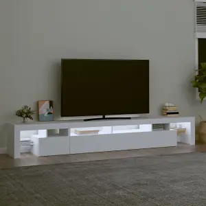 Berkfield TV Cabinet with LED Lights White 260x36.5x40 cm