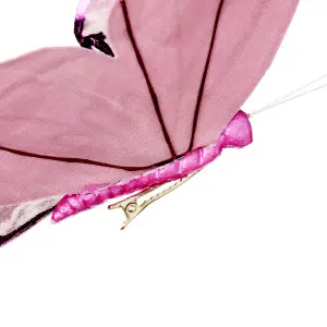 Pink Butterfly Christmas Clip