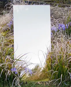 Primrose Acrylic Non Shatter Outdoor Wall Mounted Large Gold Rectangular Garden Illusion Mirror 180cm x 75cm