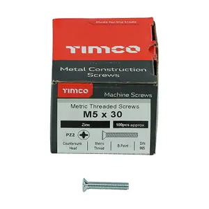 TIMCO Machine Countersunk Silver Screws - M5 x 30