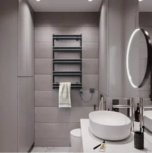 Smart WiFi Aluminium Electric Towel Rail. Low Energy consumption, High performance. 400Watt. Black