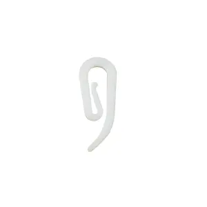 OPP Plastic White Curtain hook, (L)27mm, Pack of 20