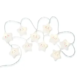 ValueLights Set of 10 Kids Battery Powered Fairy String Lights with Stars