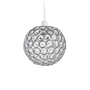 Innoteck Compact Acrylic Spherical Pendant Lampshade - Chrome